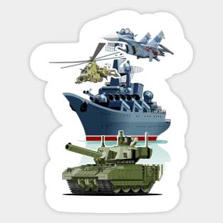 Cartoon military equipment Sticker